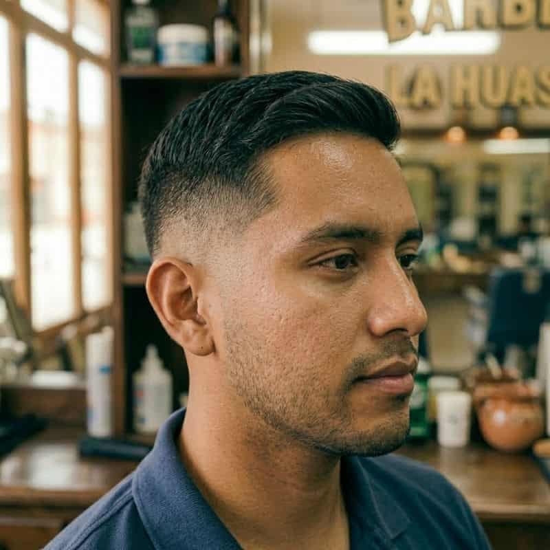Estilo fade skin de perfil con degradado limpio en Huejutla