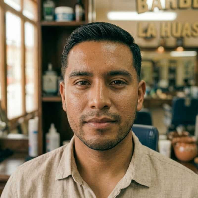 Rostro masculino limpio y fresco tras un facial en Huejutla